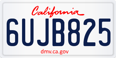 CA license plate 6UJB825