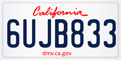 CA license plate 6UJB833
