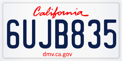 CA license plate 6UJB835