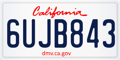 CA license plate 6UJB843