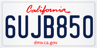 CA license plate 6UJB850