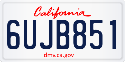 CA license plate 6UJB851