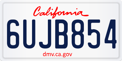 CA license plate 6UJB854