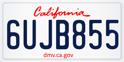 CA license plate 6UJB855