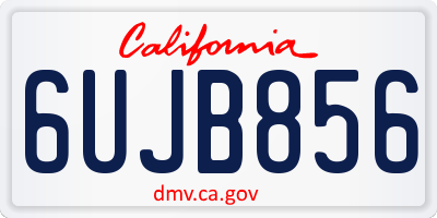 CA license plate 6UJB856