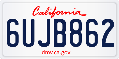 CA license plate 6UJB862