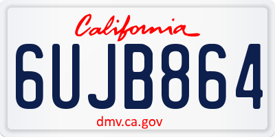 CA license plate 6UJB864