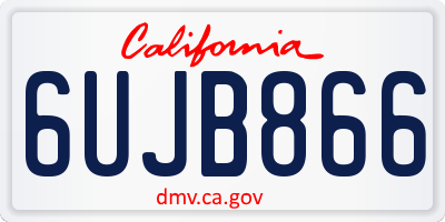 CA license plate 6UJB866