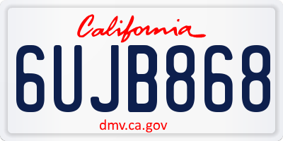CA license plate 6UJB868