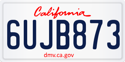 CA license plate 6UJB873