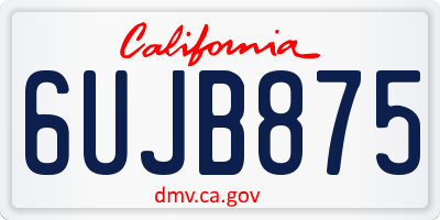 CA license plate 6UJB875