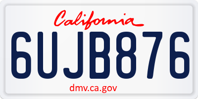 CA license plate 6UJB876