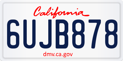 CA license plate 6UJB878