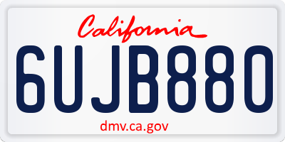 CA license plate 6UJB880
