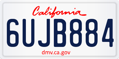 CA license plate 6UJB884