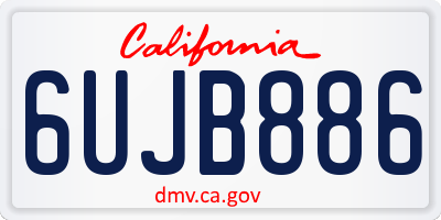 CA license plate 6UJB886