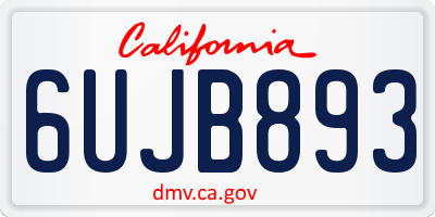 CA license plate 6UJB893