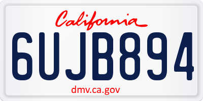 CA license plate 6UJB894