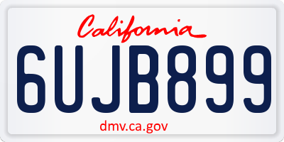 CA license plate 6UJB899