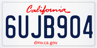 CA license plate 6UJB904