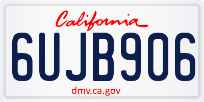 CA license plate 6UJB906