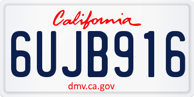 CA license plate 6UJB916