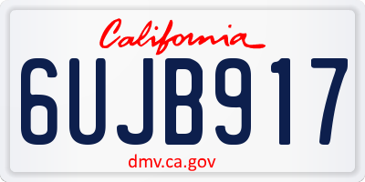 CA license plate 6UJB917