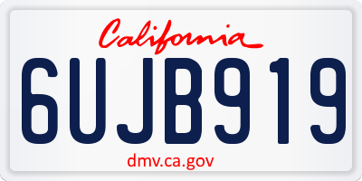 CA license plate 6UJB919