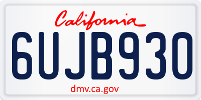 CA license plate 6UJB930