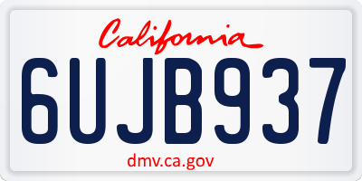 CA license plate 6UJB937