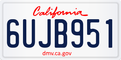 CA license plate 6UJB951