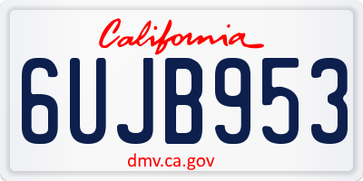 CA license plate 6UJB953