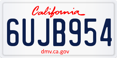 CA license plate 6UJB954