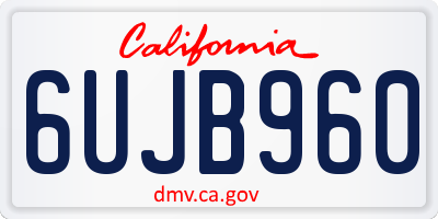 CA license plate 6UJB960