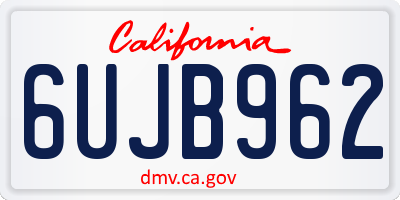 CA license plate 6UJB962
