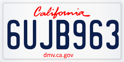 CA license plate 6UJB963