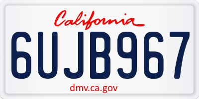 CA license plate 6UJB967
