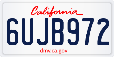 CA license plate 6UJB972