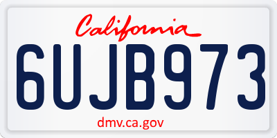 CA license plate 6UJB973