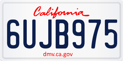 CA license plate 6UJB975