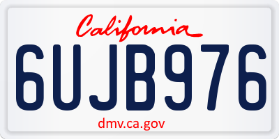 CA license plate 6UJB976