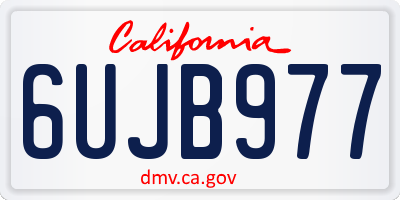 CA license plate 6UJB977