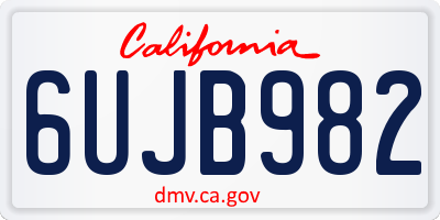 CA license plate 6UJB982