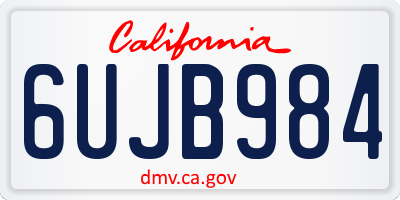CA license plate 6UJB984