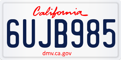 CA license plate 6UJB985