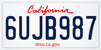 CA license plate 6UJB987