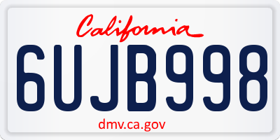CA license plate 6UJB998