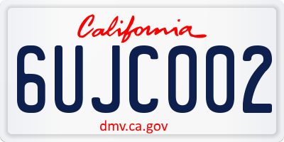 CA license plate 6UJC002