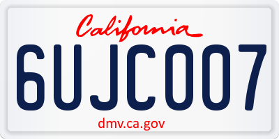 CA license plate 6UJC007