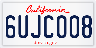 CA license plate 6UJC008